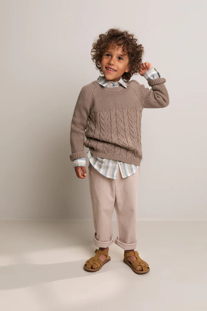 MarMar - tommy fine linen hemd - dusty blue stripe