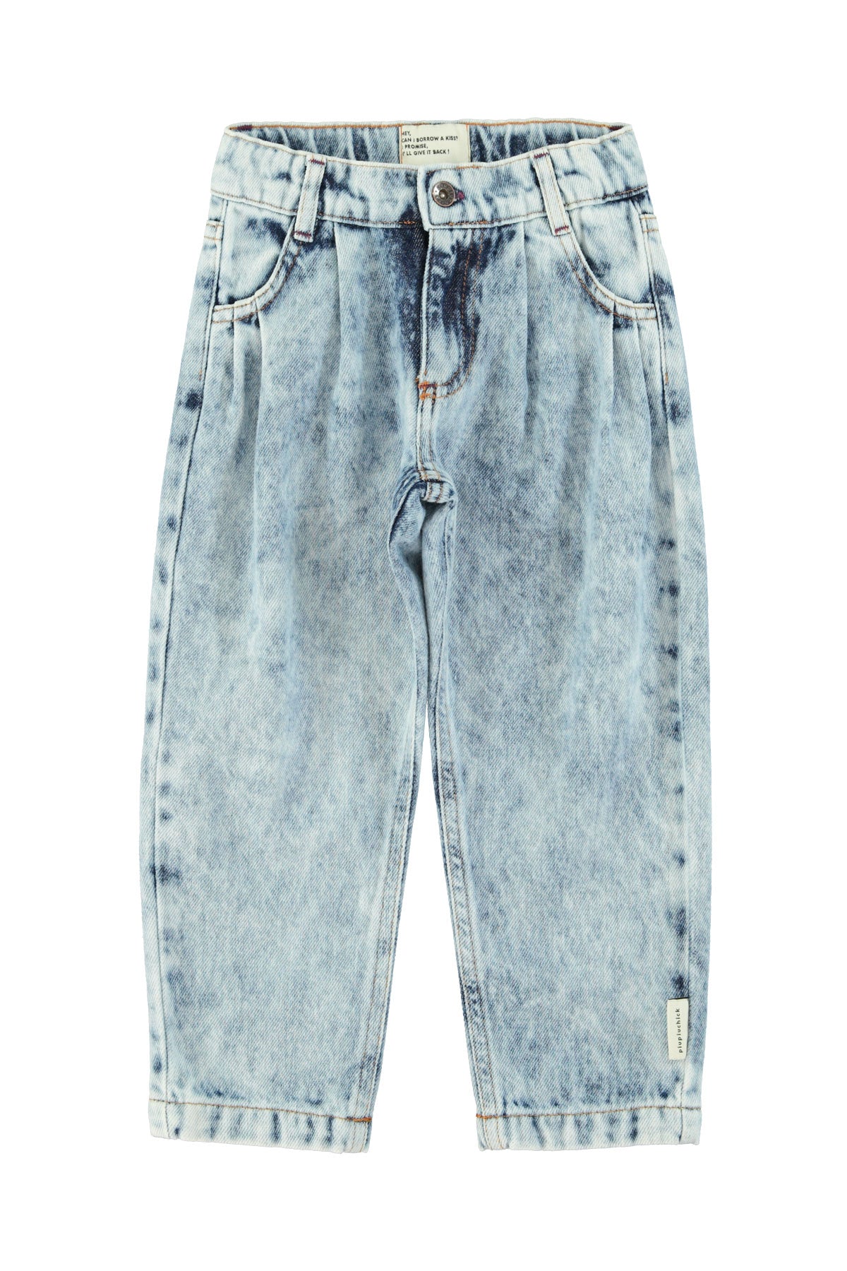 Piupiuchick - mom fit trousers - washed blue denim