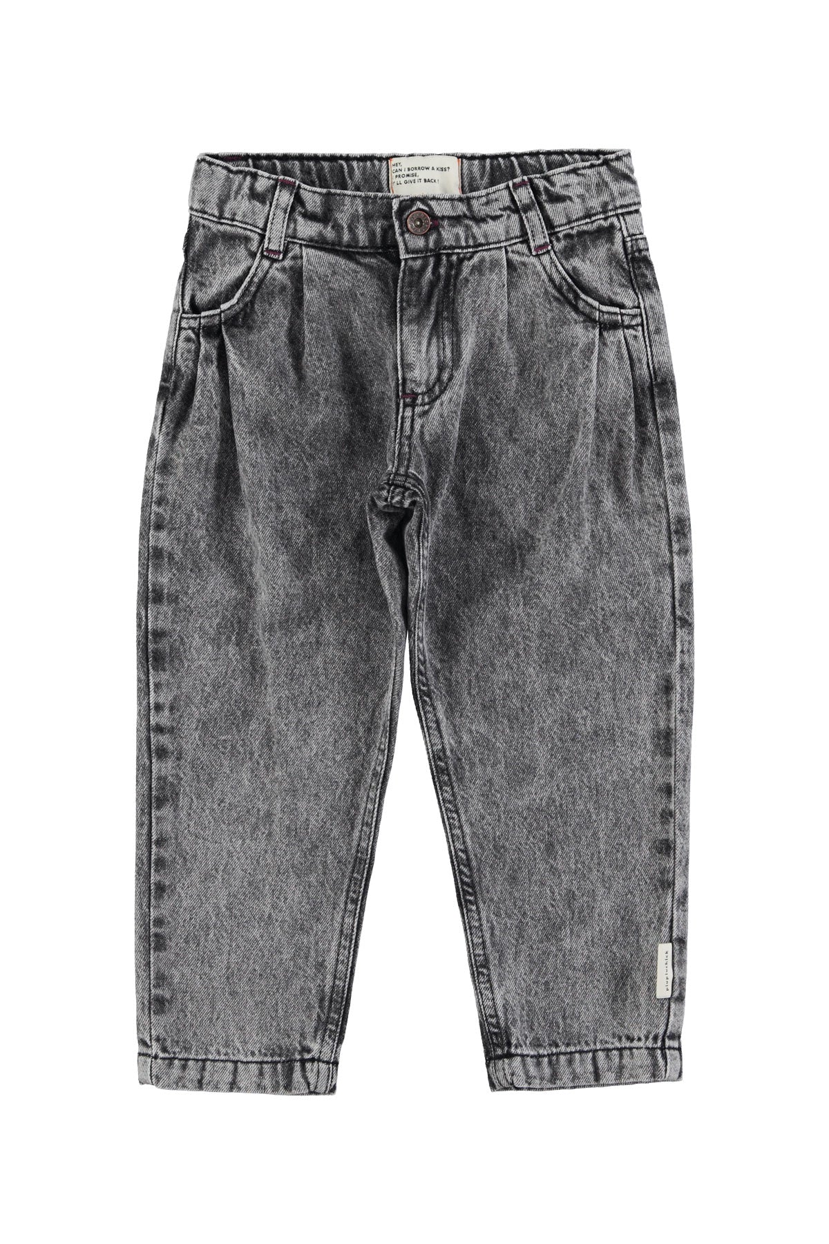 Piupiuchick - mom fit trousers - washed black denim