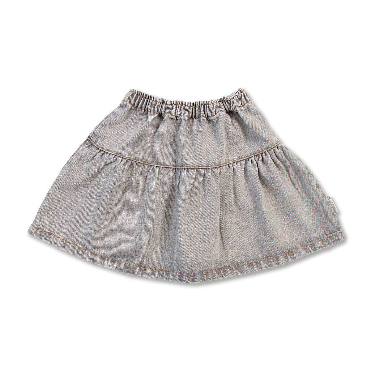 Petit Blush - jeans ruffle skirt - washed light grey