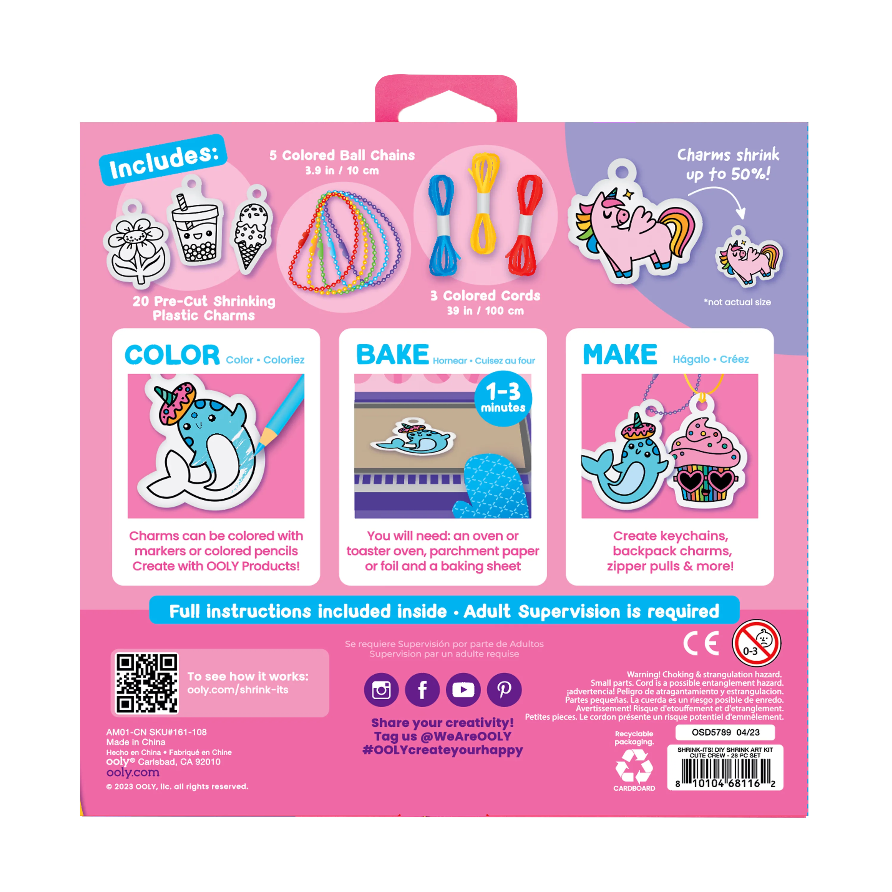 Ooly - DIY shrink it art - cute crew