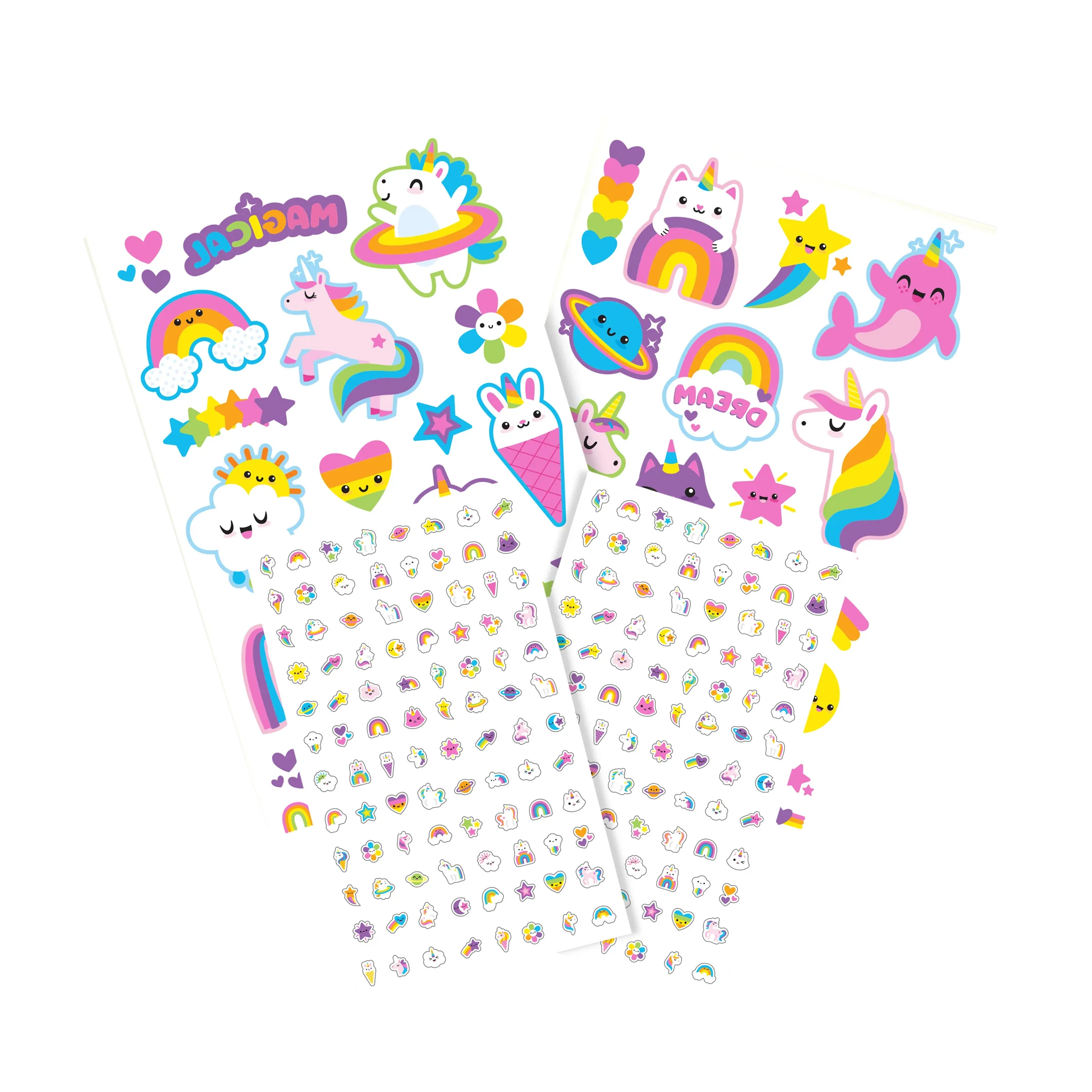 Ooly - tattoo palooza nail stickers & temporary tattoos - unicorns & rainbows