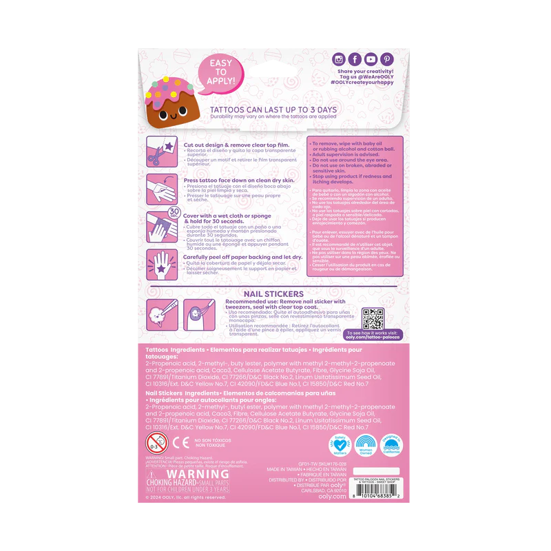 Ooly - tattoo palooza nail stickers & temporary tattoos - sweet shop
