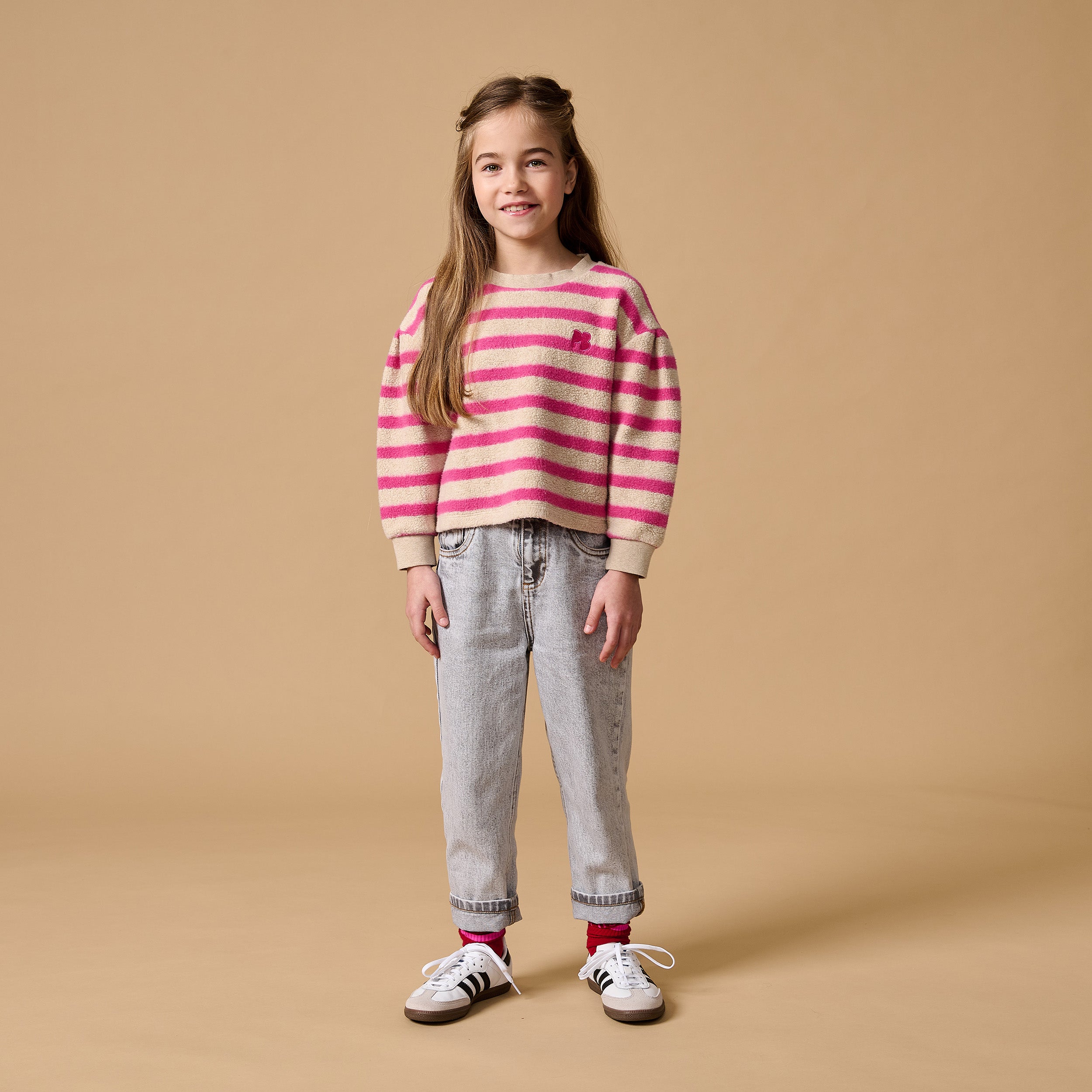 Petit Blush - teddy sweater - stripe