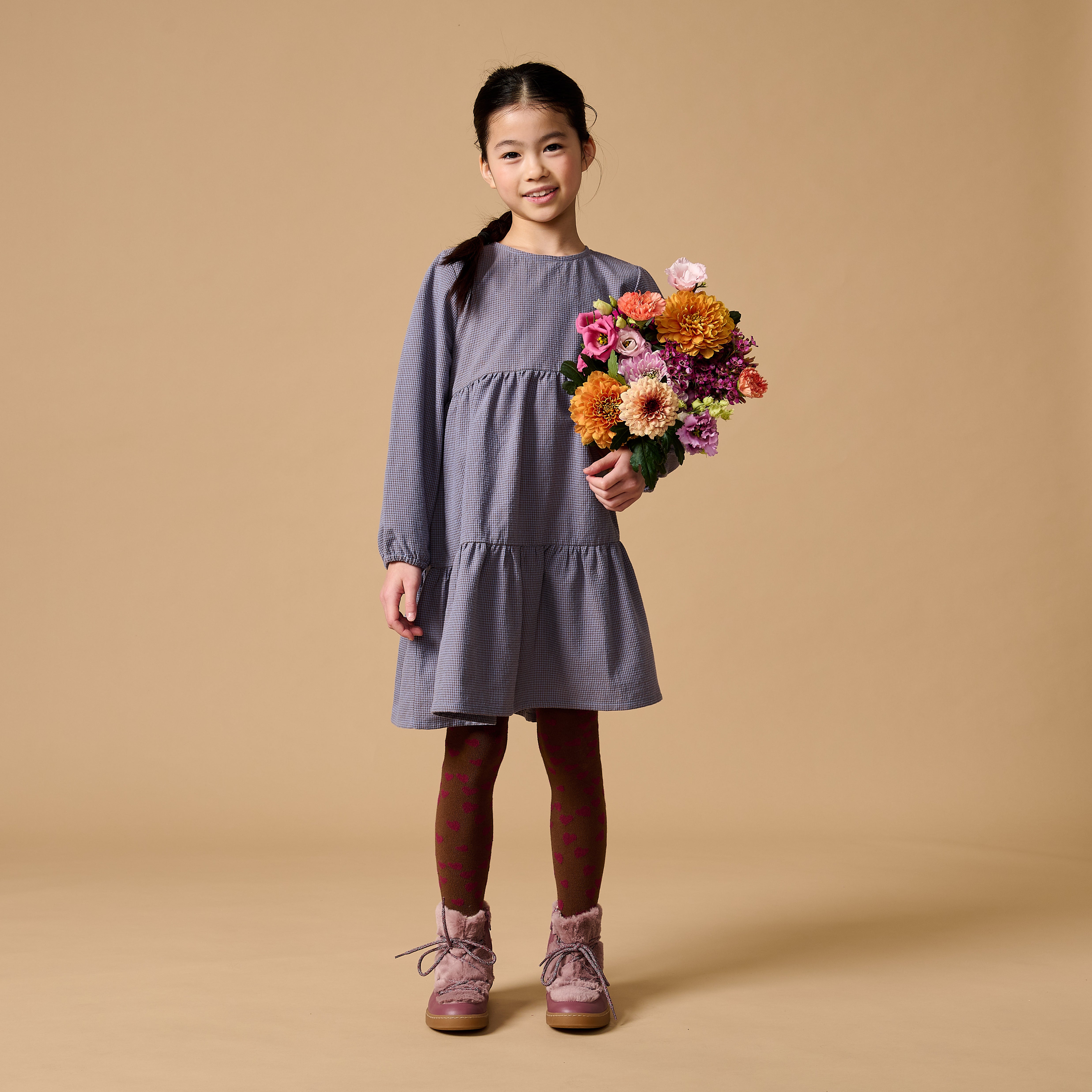 Petit Blush - check dress - blue check