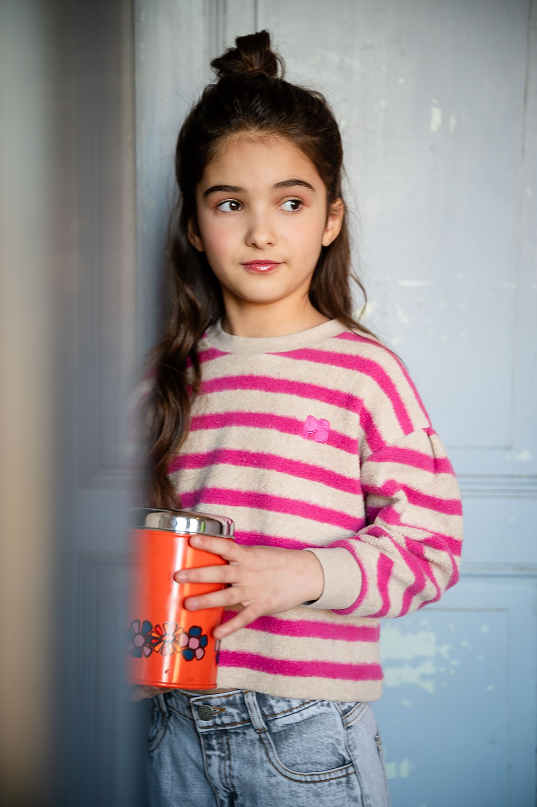 Petit Blush - teddy sweater - stripe