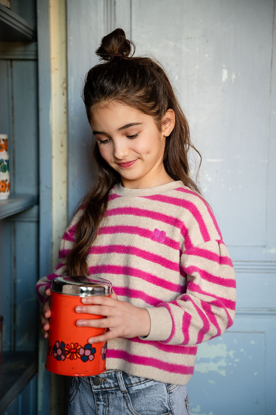 Petit Blush - teddy sweater - stripe