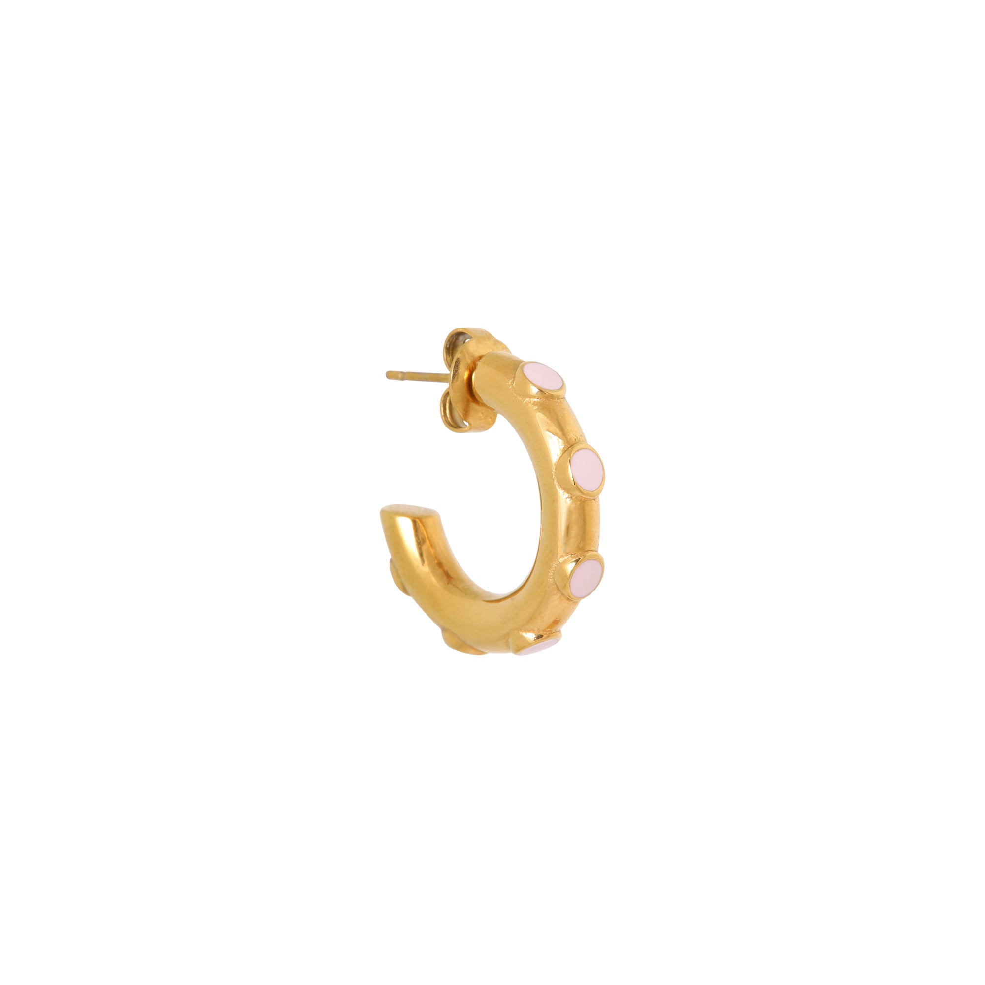 Label Kiki - pink loop hoop gold