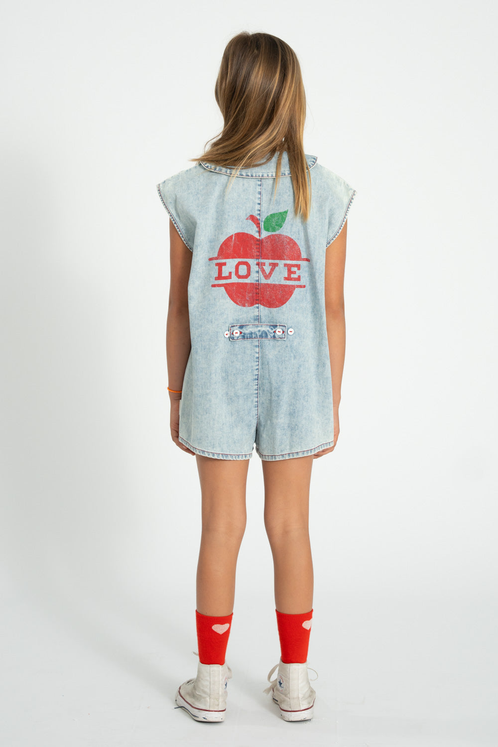 Piupiuchick - short sleeveless jumpsuit - blue light denim