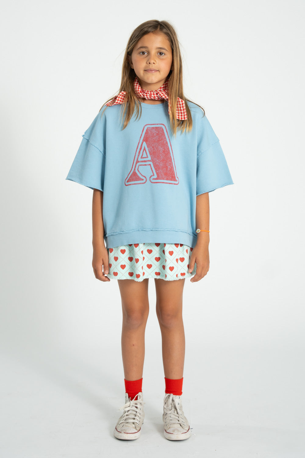 Piupiuchick - short sleeve sweatshirt - blue with A print