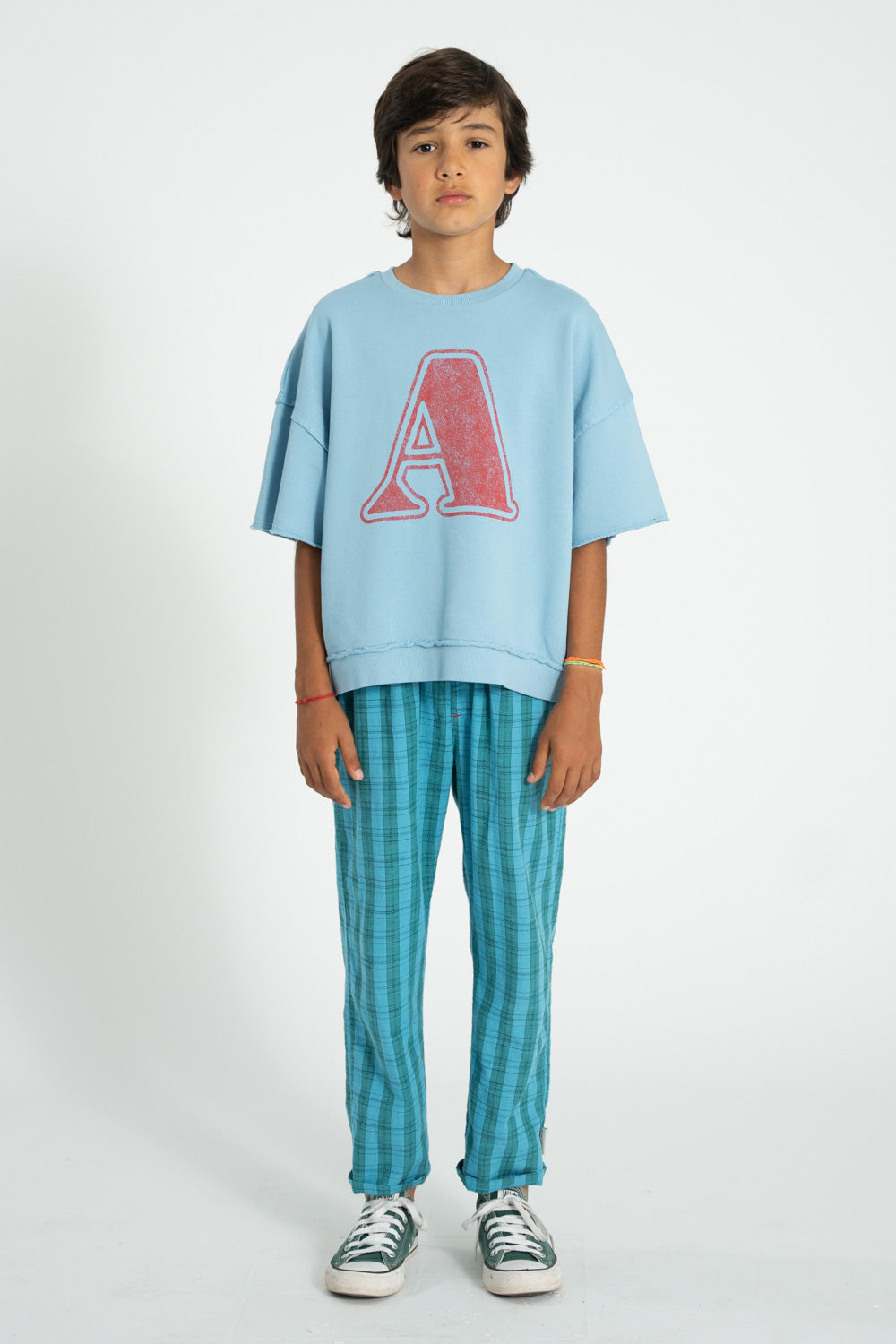 Piupiuchick - short sleeve sweatshirt - blue with A print