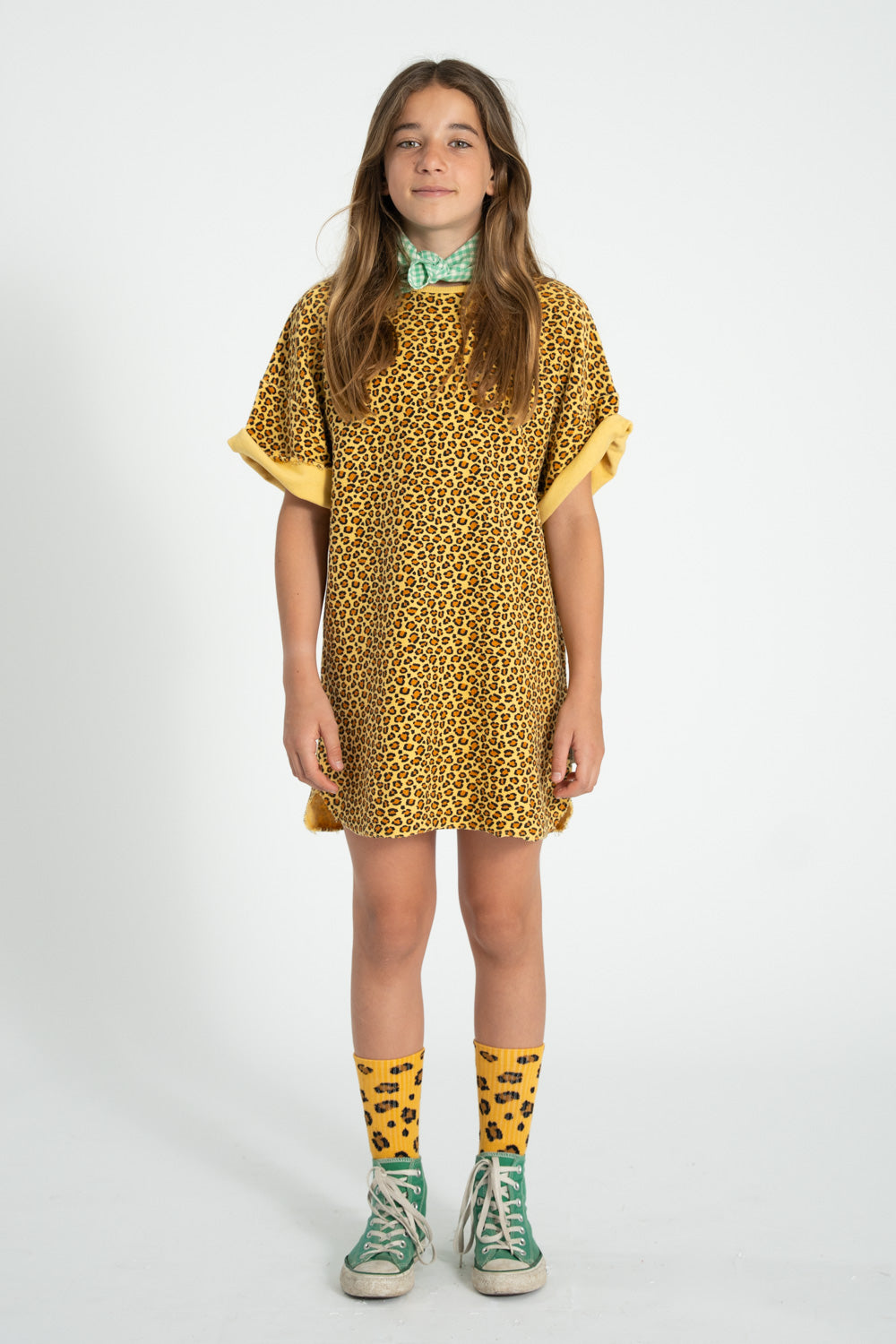 Piupiuchick - tshirt dress - mustard animal print