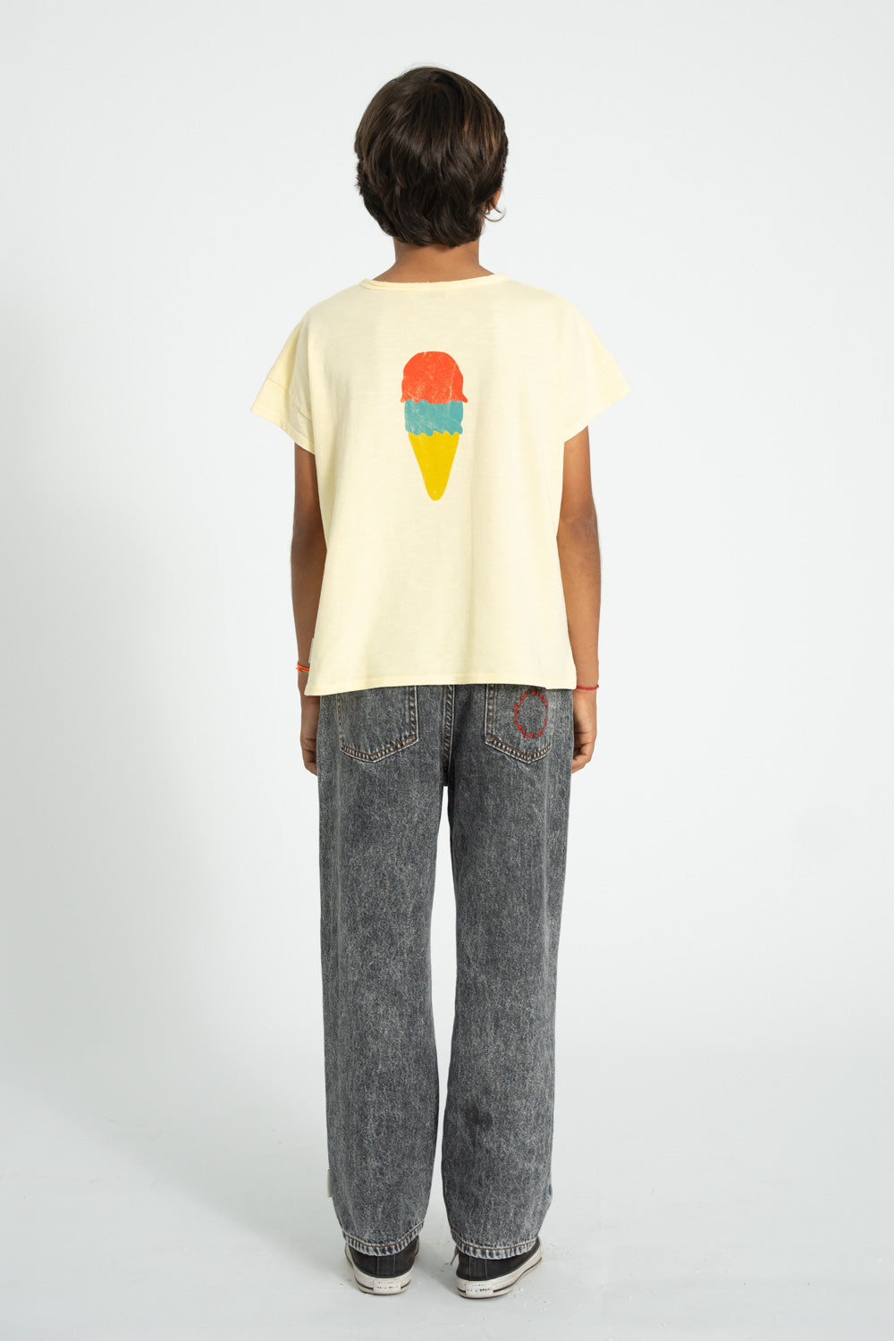 Piupiuchick - tshirt - light yellow with beach bar print