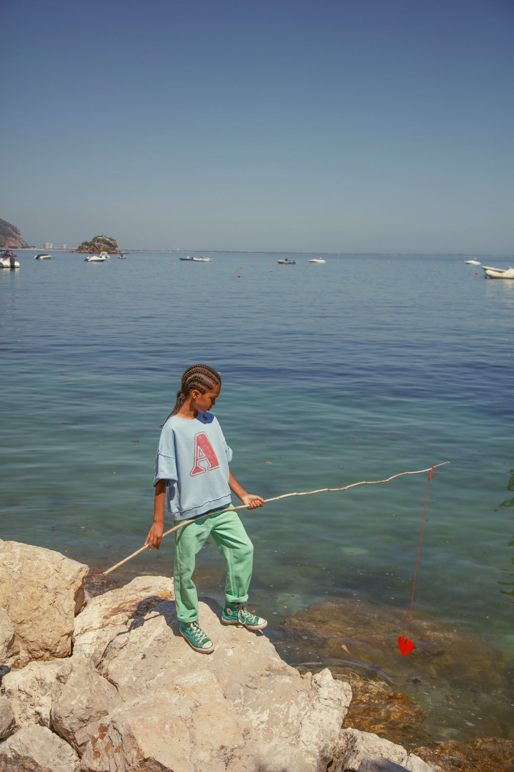 Piupiuchick - short sleeve sweatshirt - blue with A print