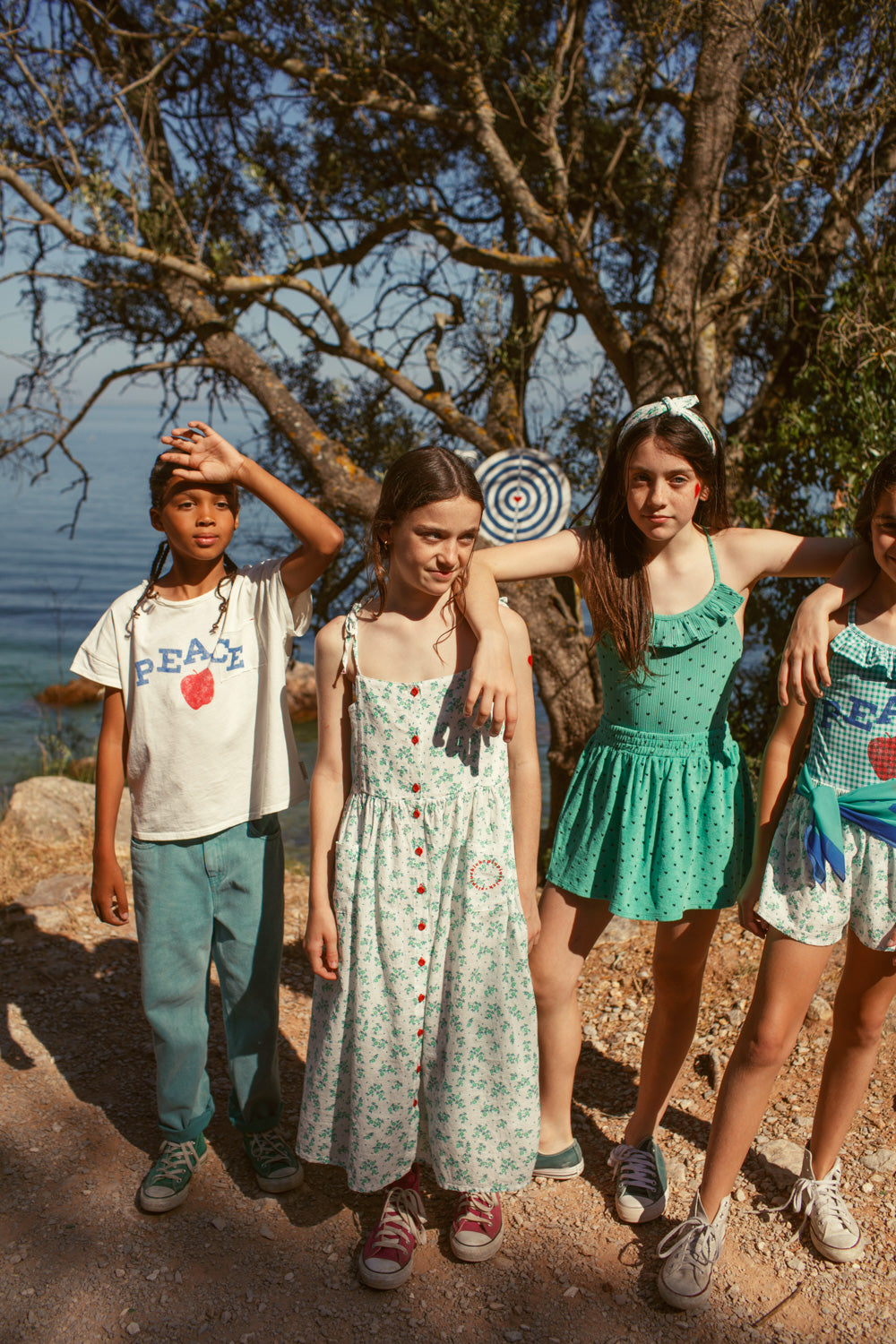 Piupiuchick - tshirt - ecru with peace print