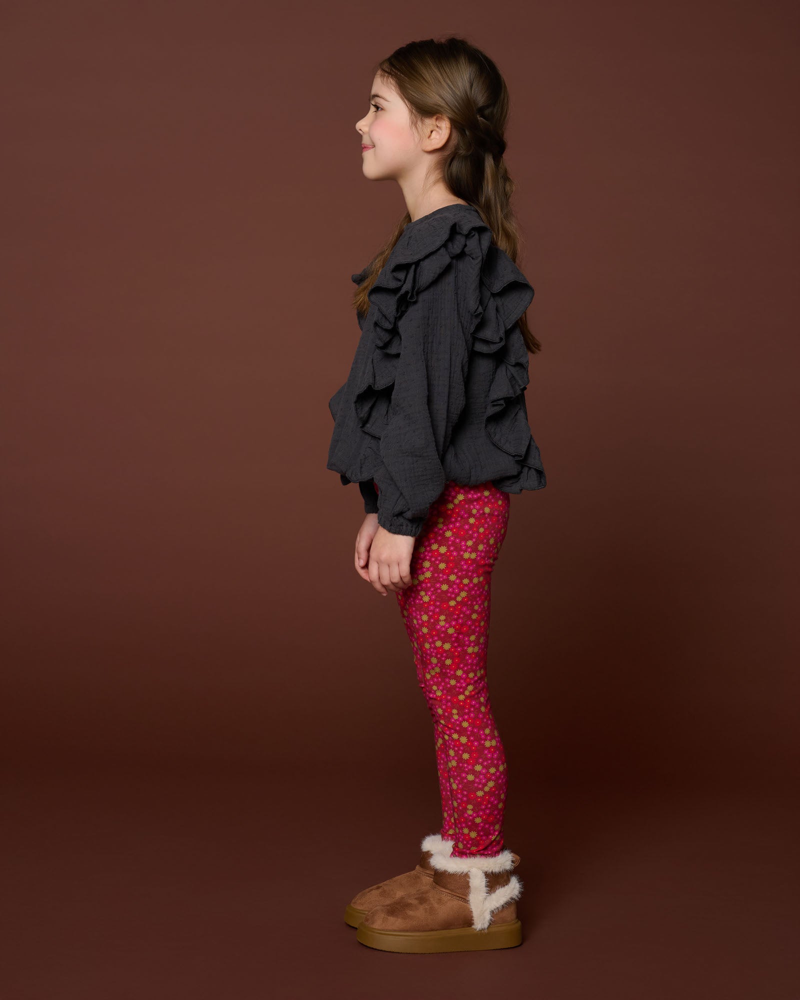 Petit Blush - romantic ruffle blousse - dark grey