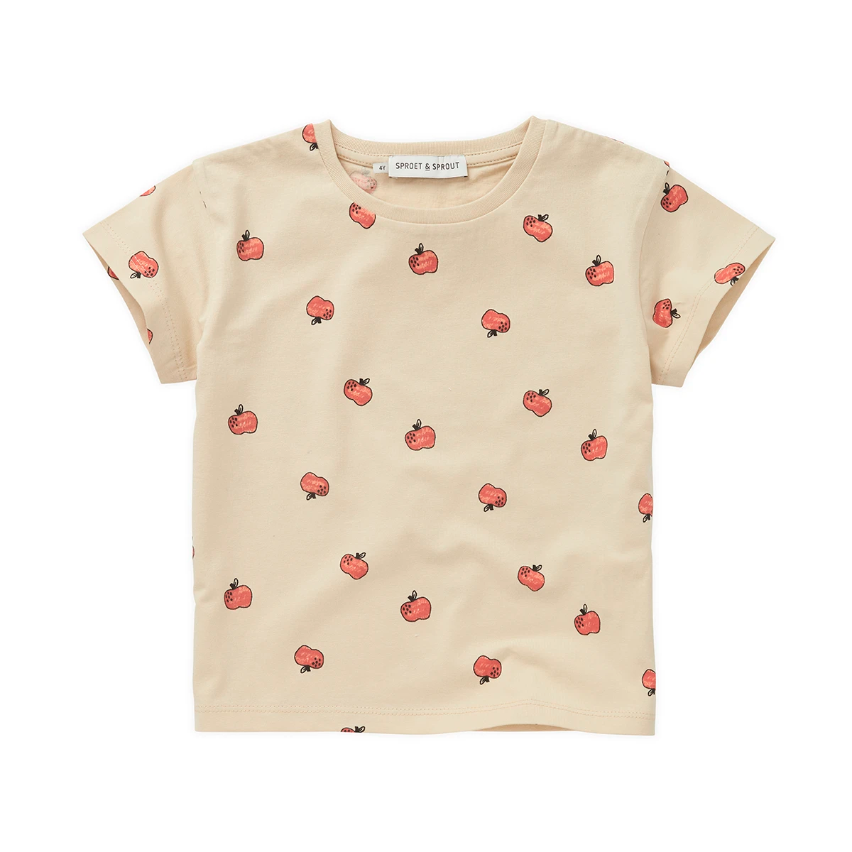 Sproet & Sprout - tshirt apple print - sesame