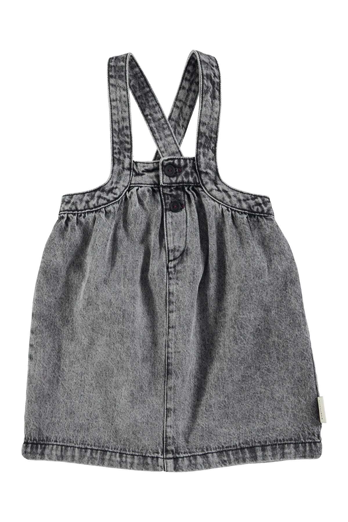 Piupiuchick - short dress with straps - faded black denim