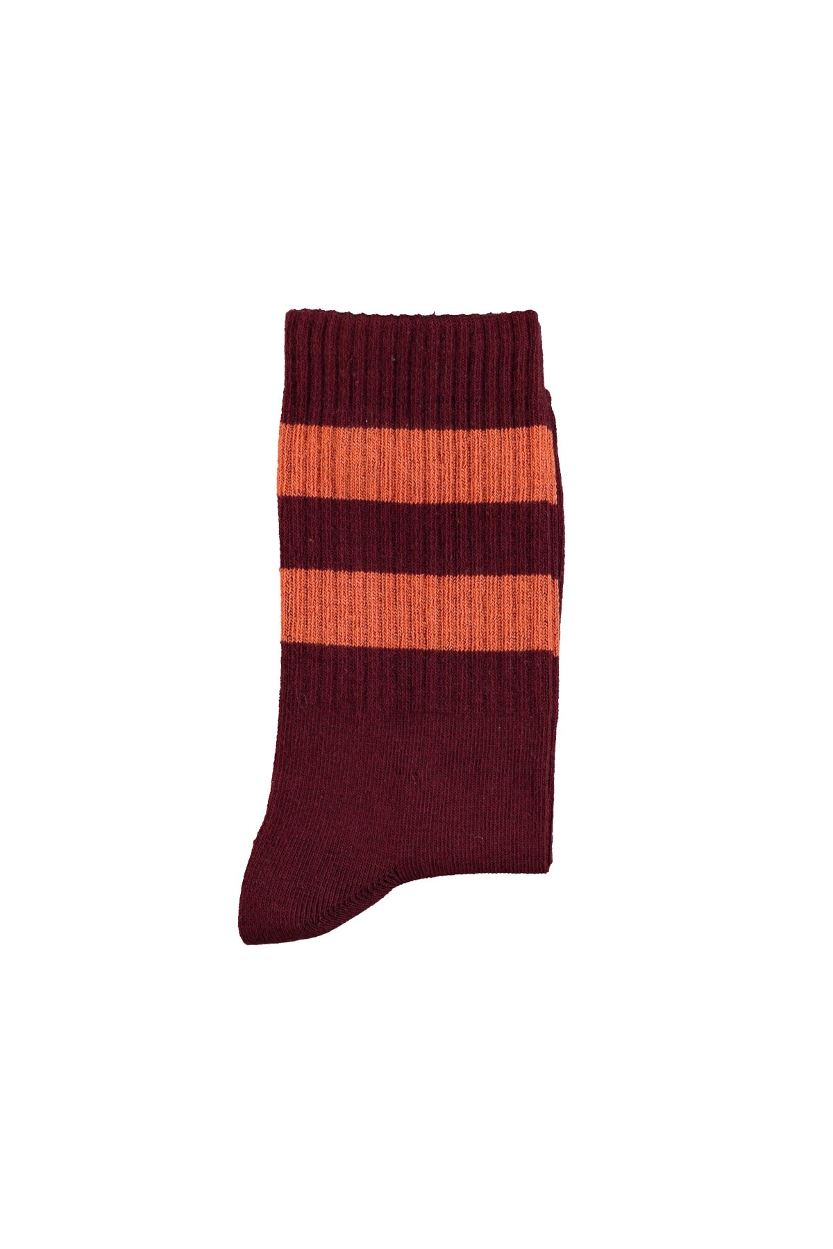 Piupiuchick - socks - bordeaux with orange stripes