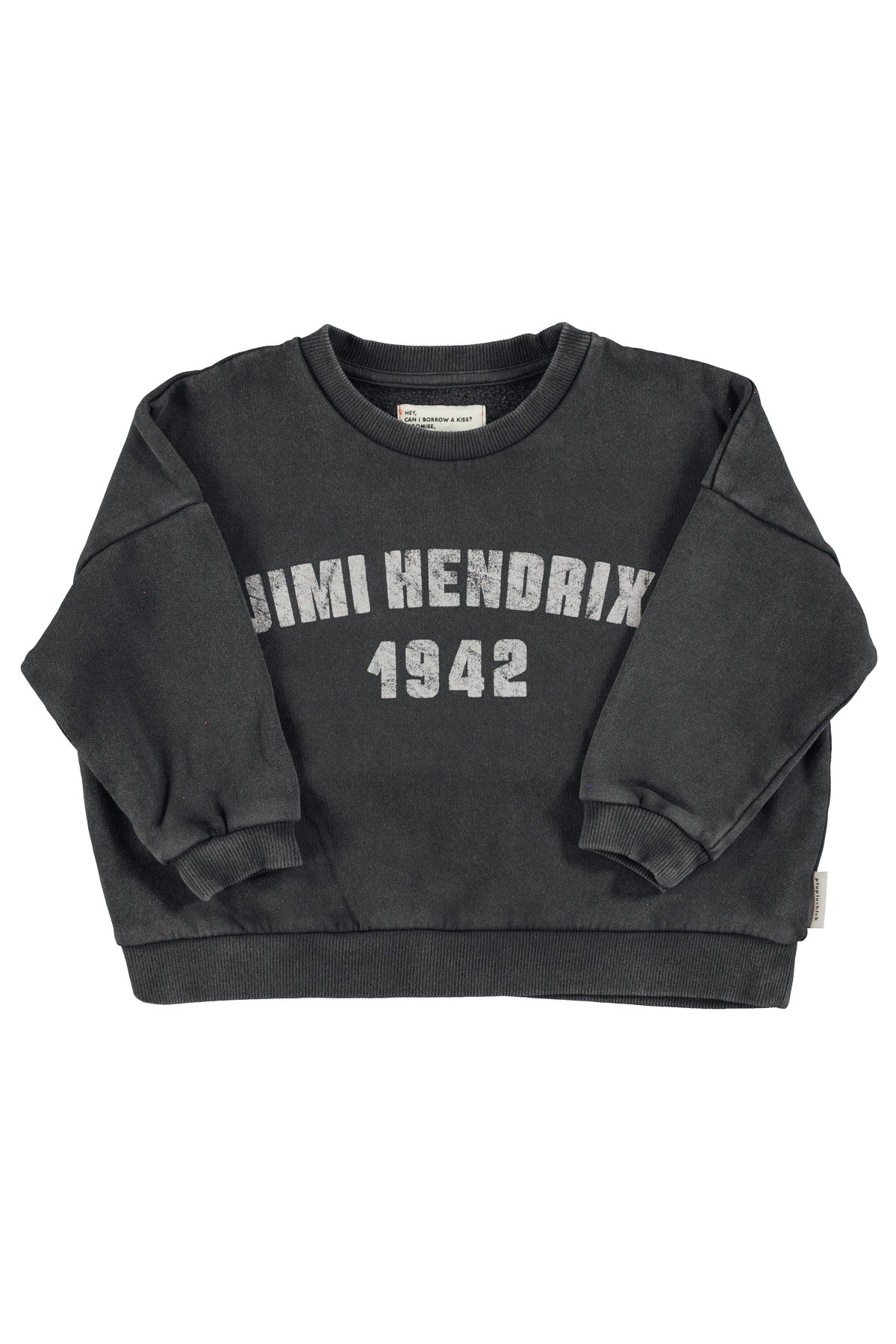 Piupiuchick - sweatshirt - faded black with jimi hendrix print