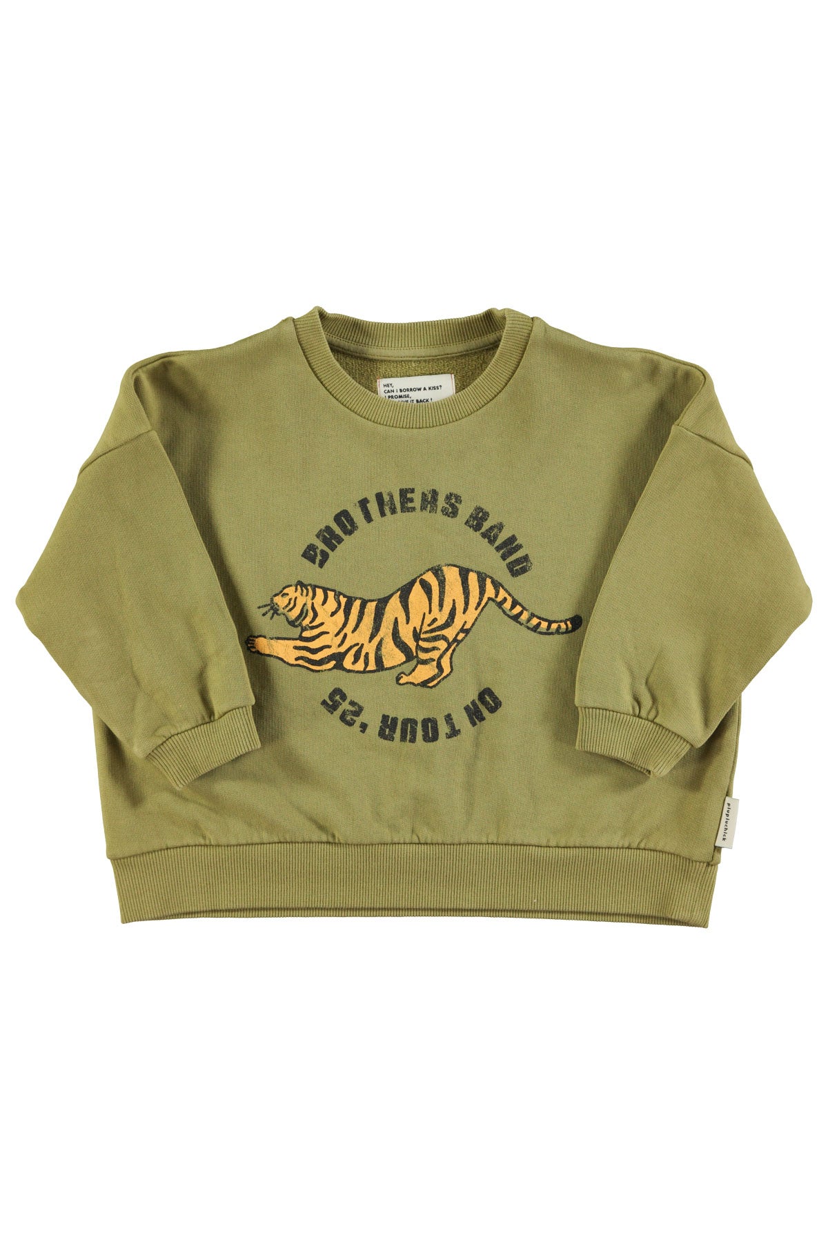 Piupiuchick - sweatshirt - olive green with tiger print