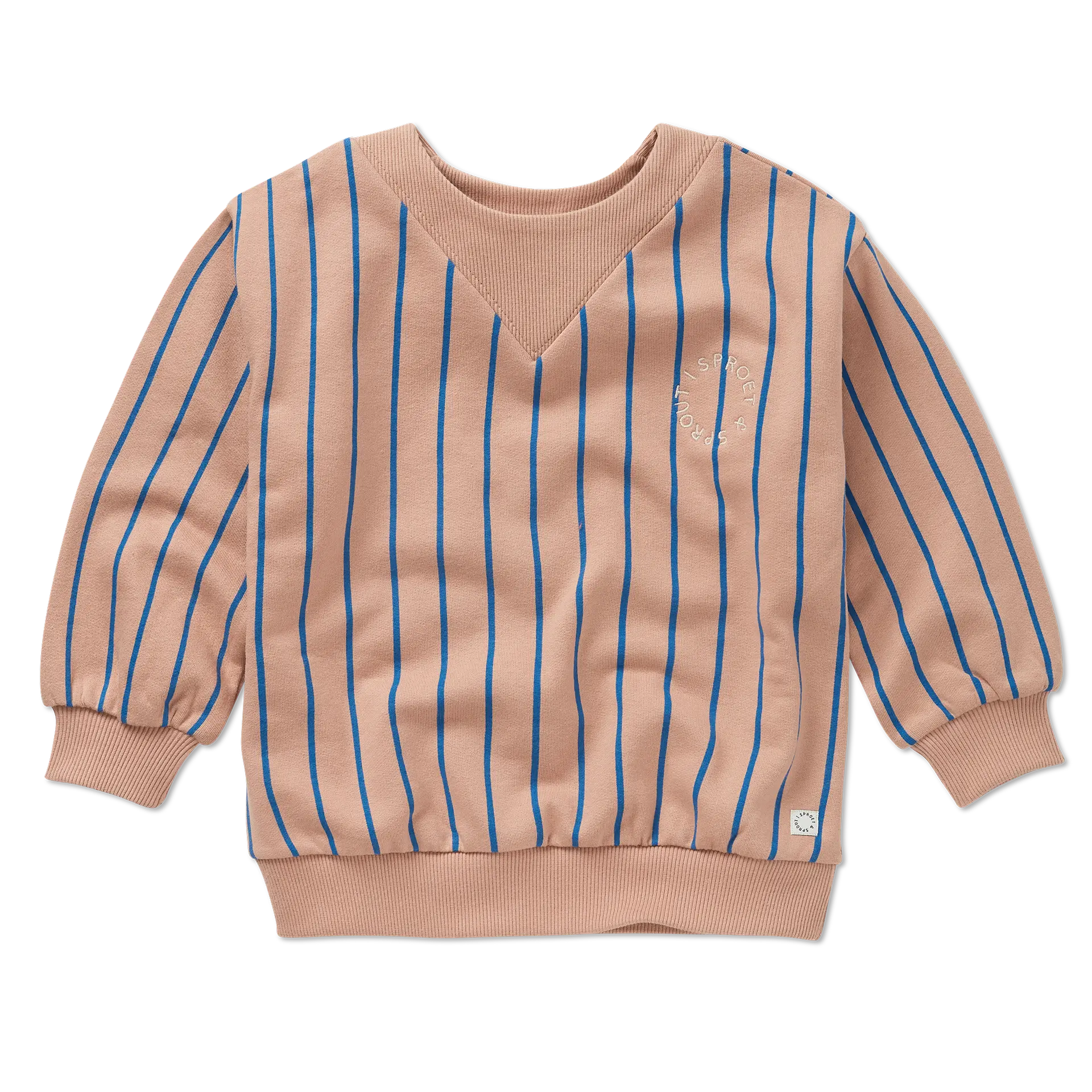 Sproet & Sprout - sweatshirt v-neck stripes - praline