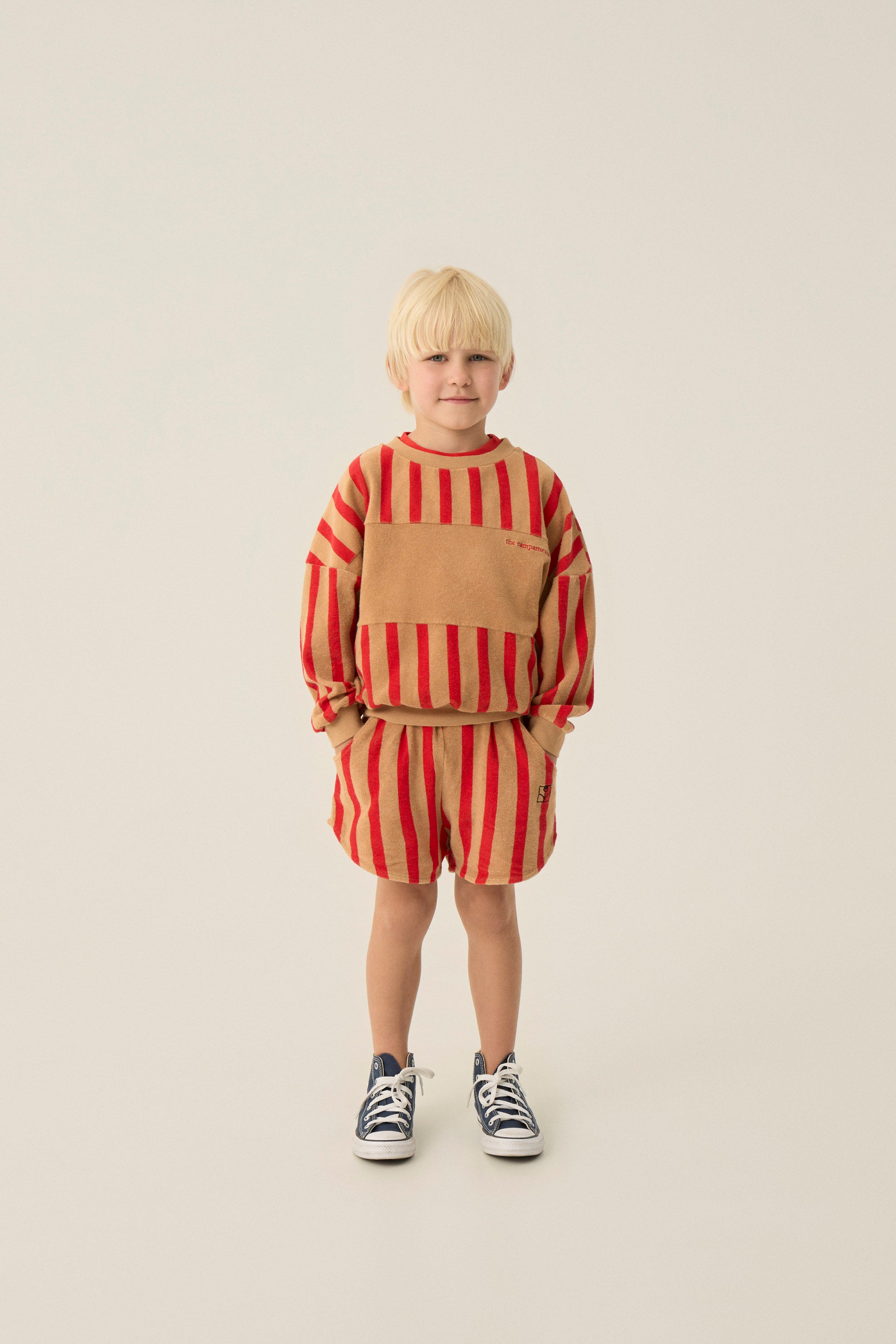 The Campamento - red stripes shorts - camel