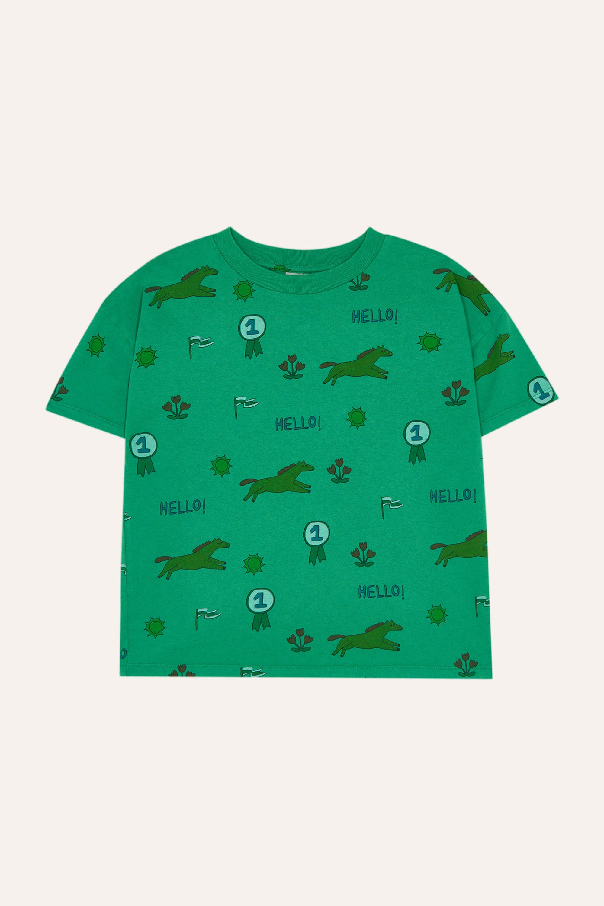The Campamento - horses allover tshirt - green