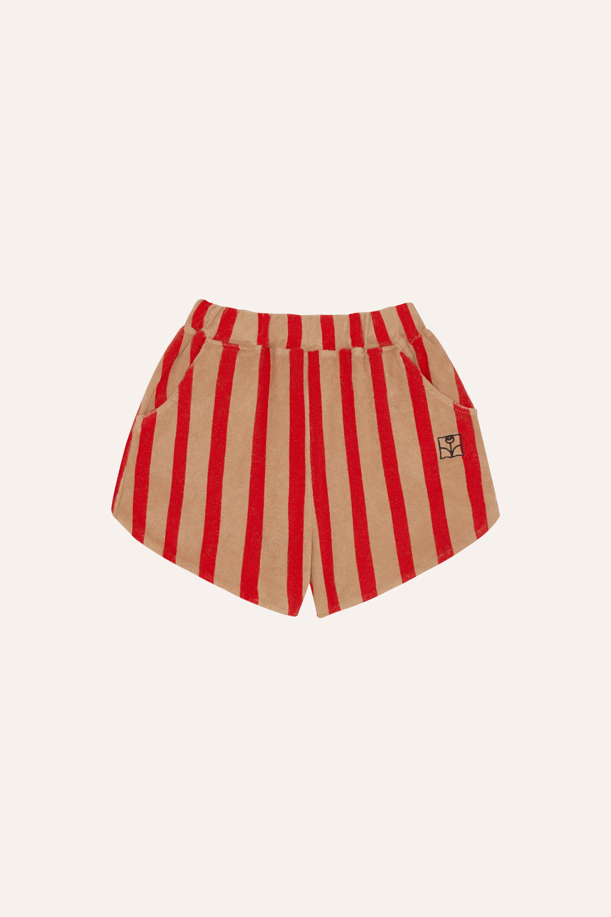 The Campamento - red stripes shorts - camel
