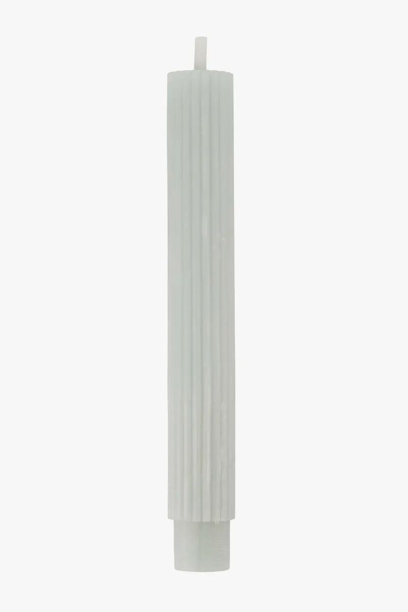 Zusss - geribbelde kaarsen 20cm - saliegroen
