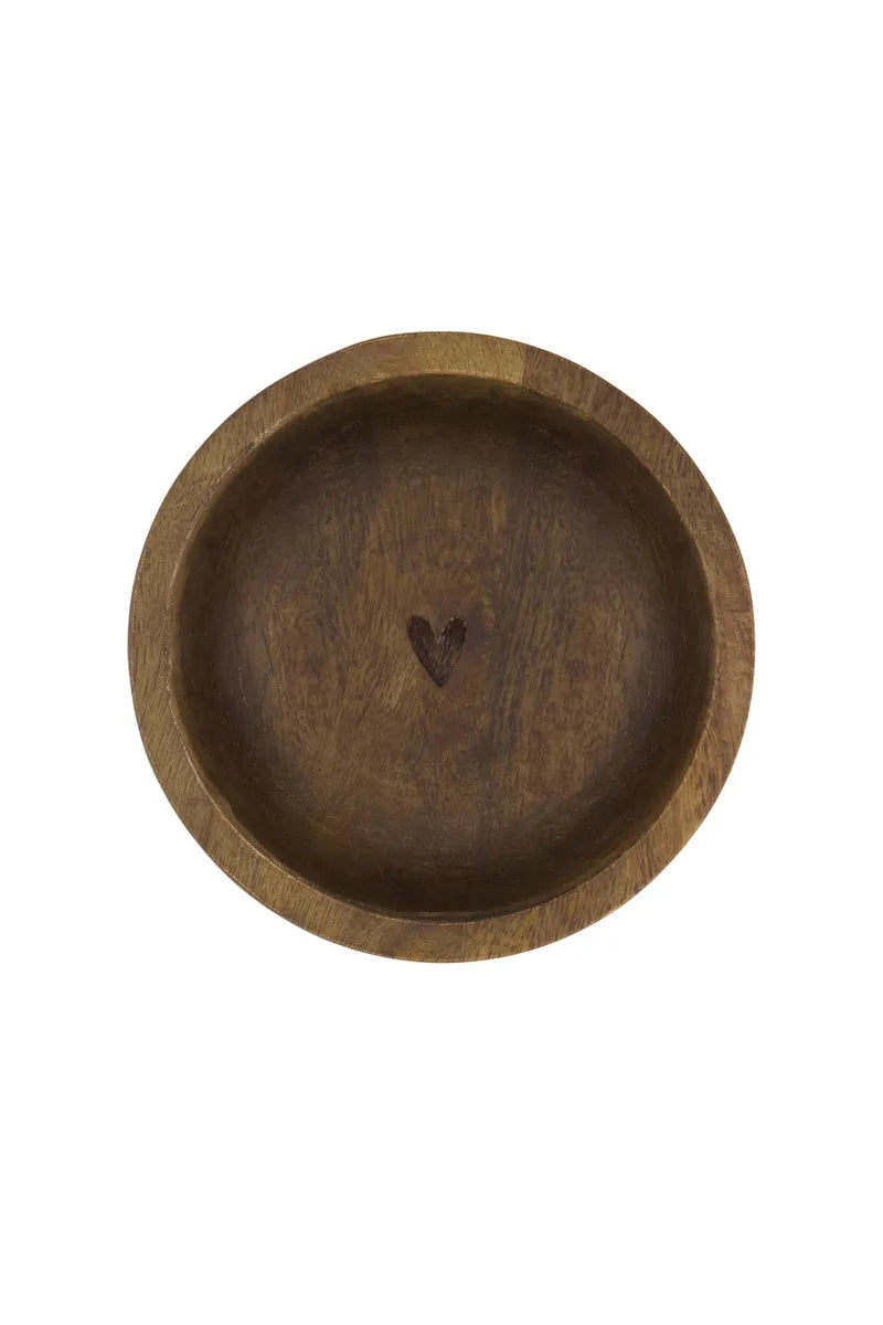 Zusss - houten kommetje hartje - donkerbruin