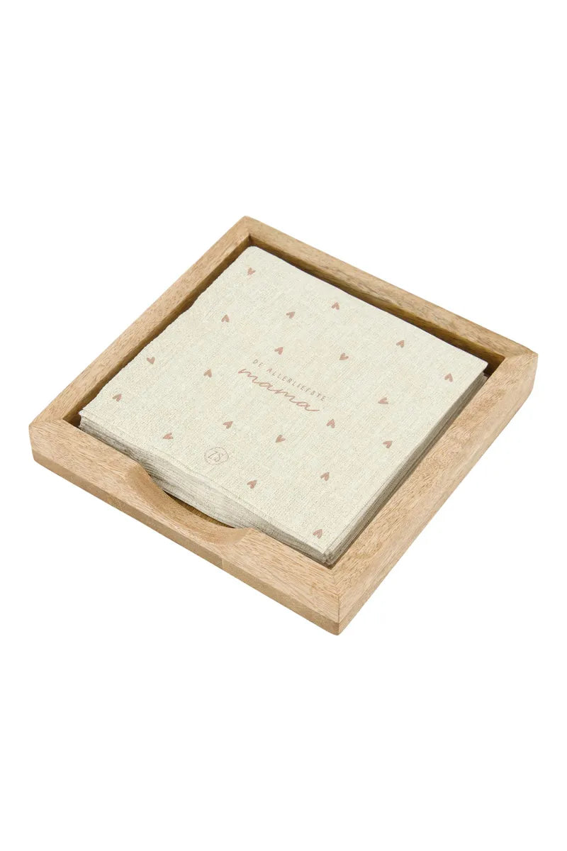 Zusss - servethouder hout hartje 12,5x12,5cm