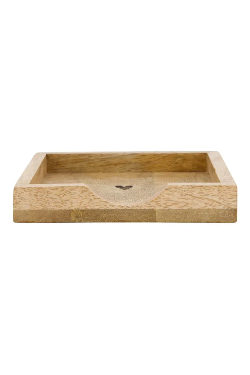 Zusss - servethouder hout hartje 12,5x12,5cm