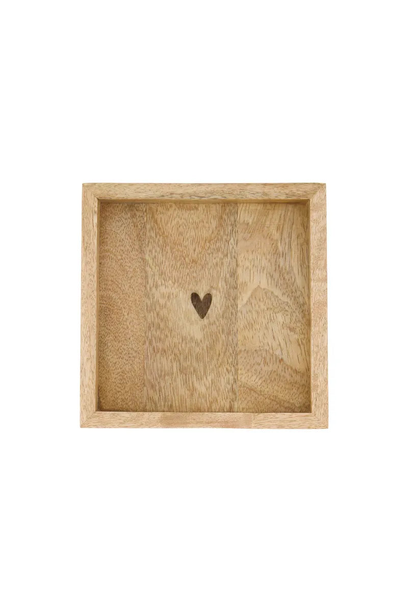 Zusss - servethouder hout hartje 12,5x12,5cm
