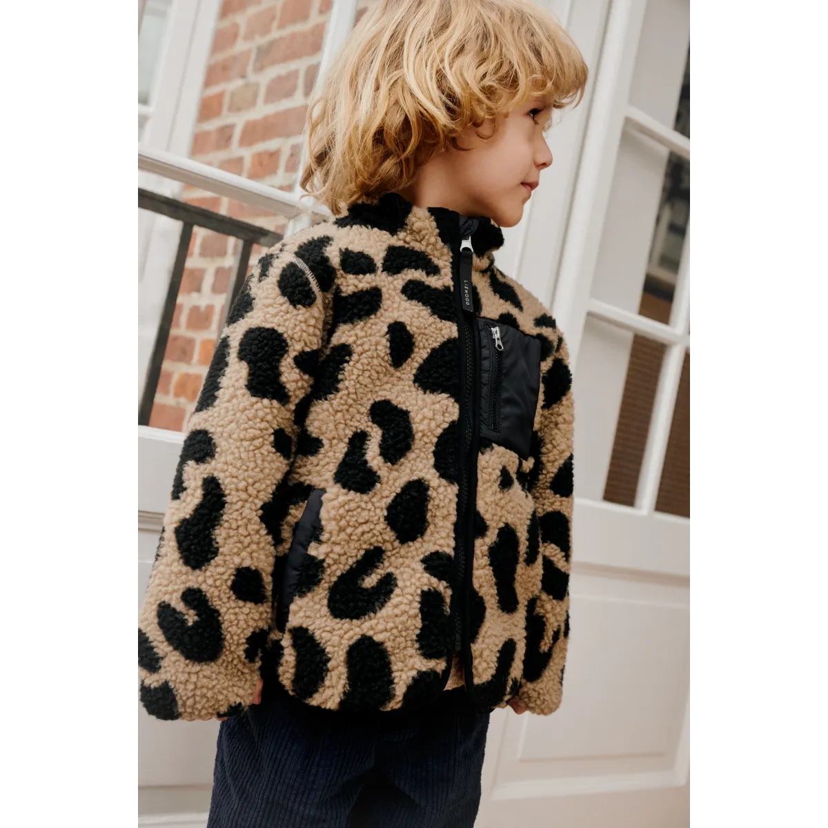 Liewood - nolan pile jacket - mega leo / oat mix