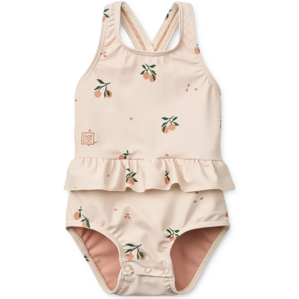 Liewood - amara baby printed swimsuit - peach / sea shell