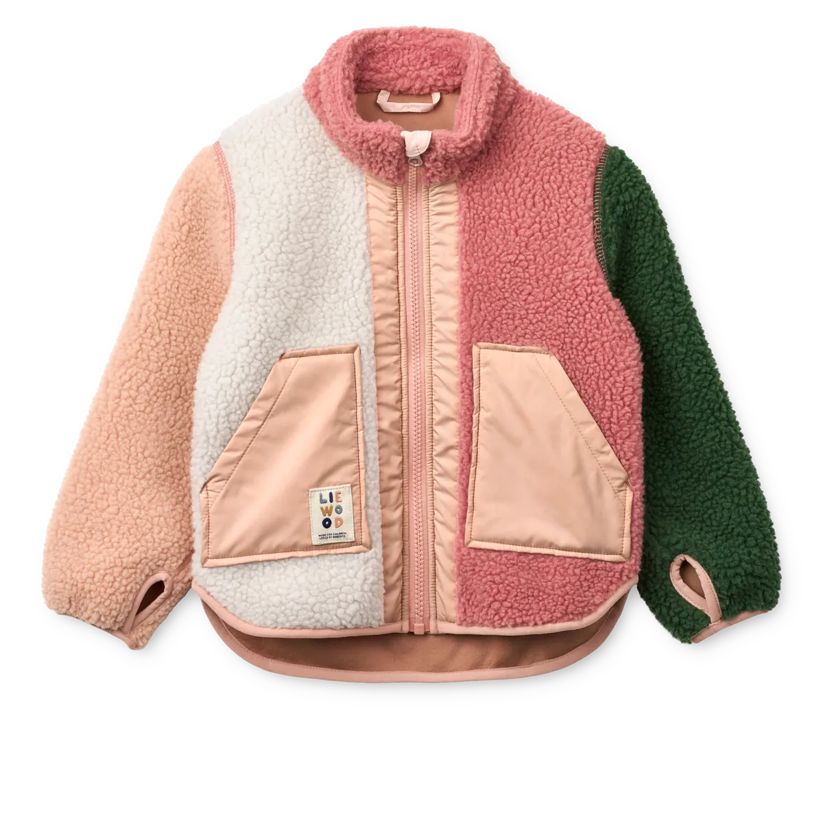 Liewood - noam pile jacket - dusty rose multi mix