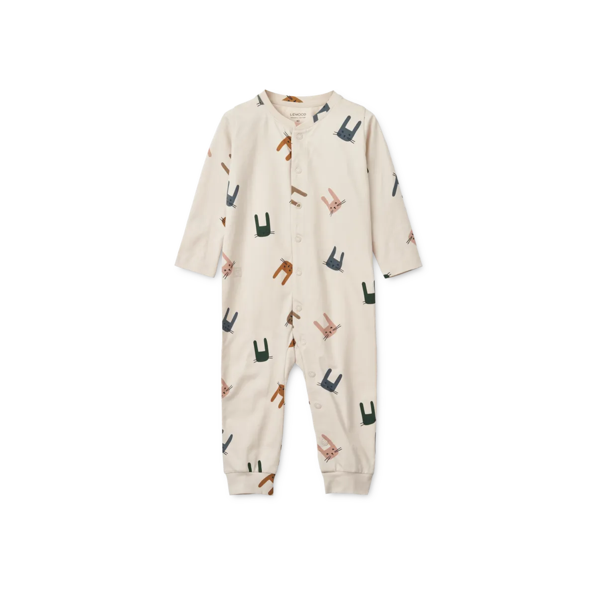 Liewood - birk printed pyjamas jumpsuit - bunny / sandy