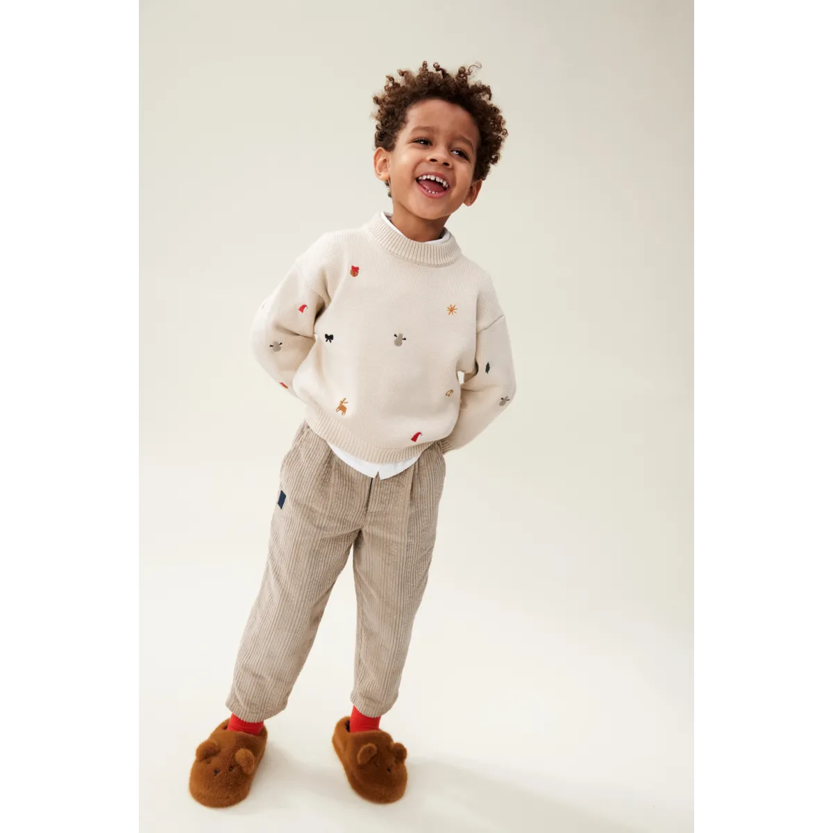 Liewood - aviaja bear slippers - golden caramel