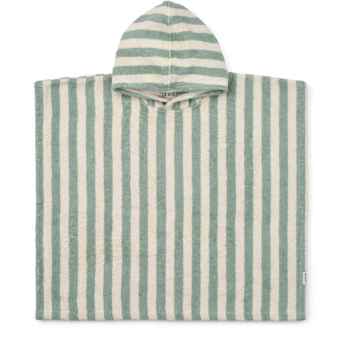 Liewood - koi terry poncho - peppermint / creme de la creme