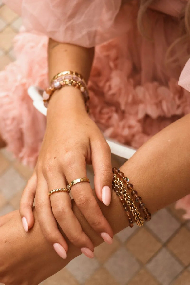 Label Kiki - brown flame bracelet gold