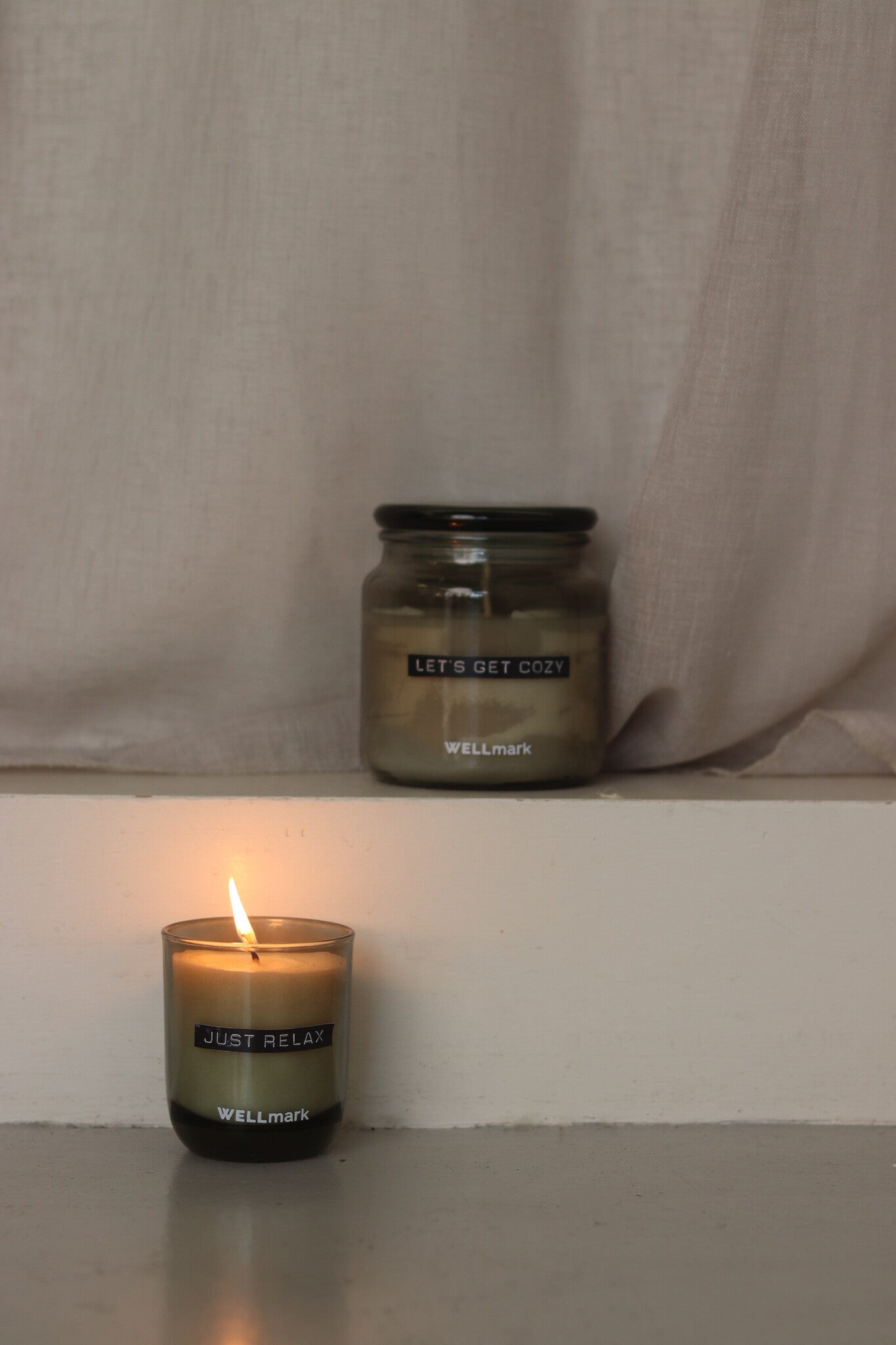 Wellmark - candle jar dark amber - smokey black
