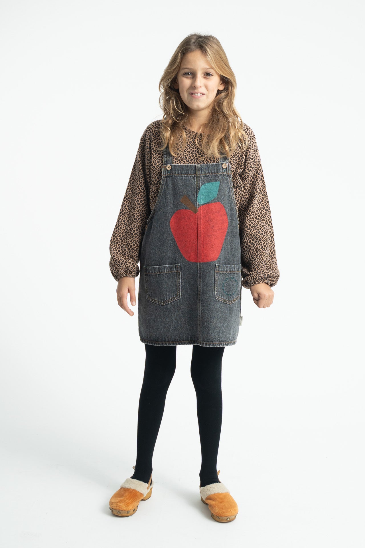 Piupiuchick - short dress with straps - washed black denim