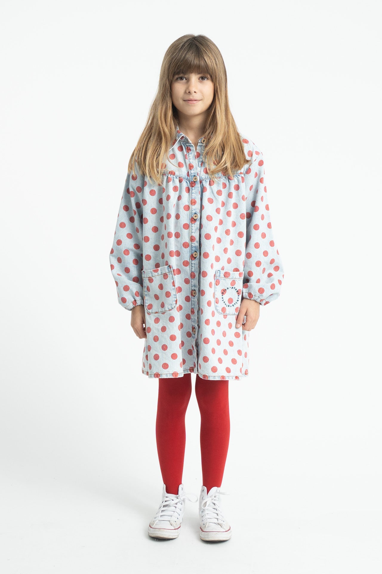 Piupiuchick - short dress - light blue with red dots