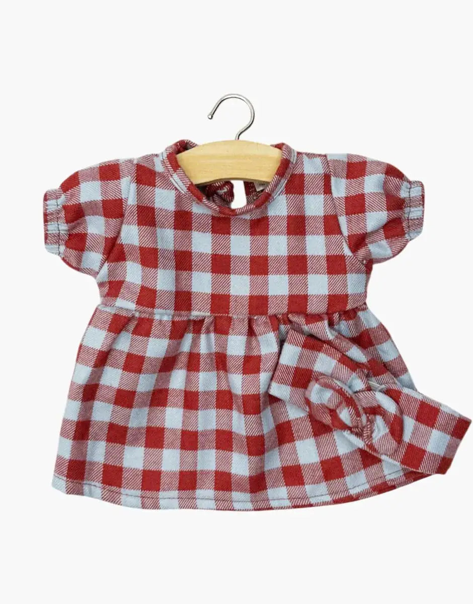 Minikane baby - poppenkleertjes - vichy blauw jurk