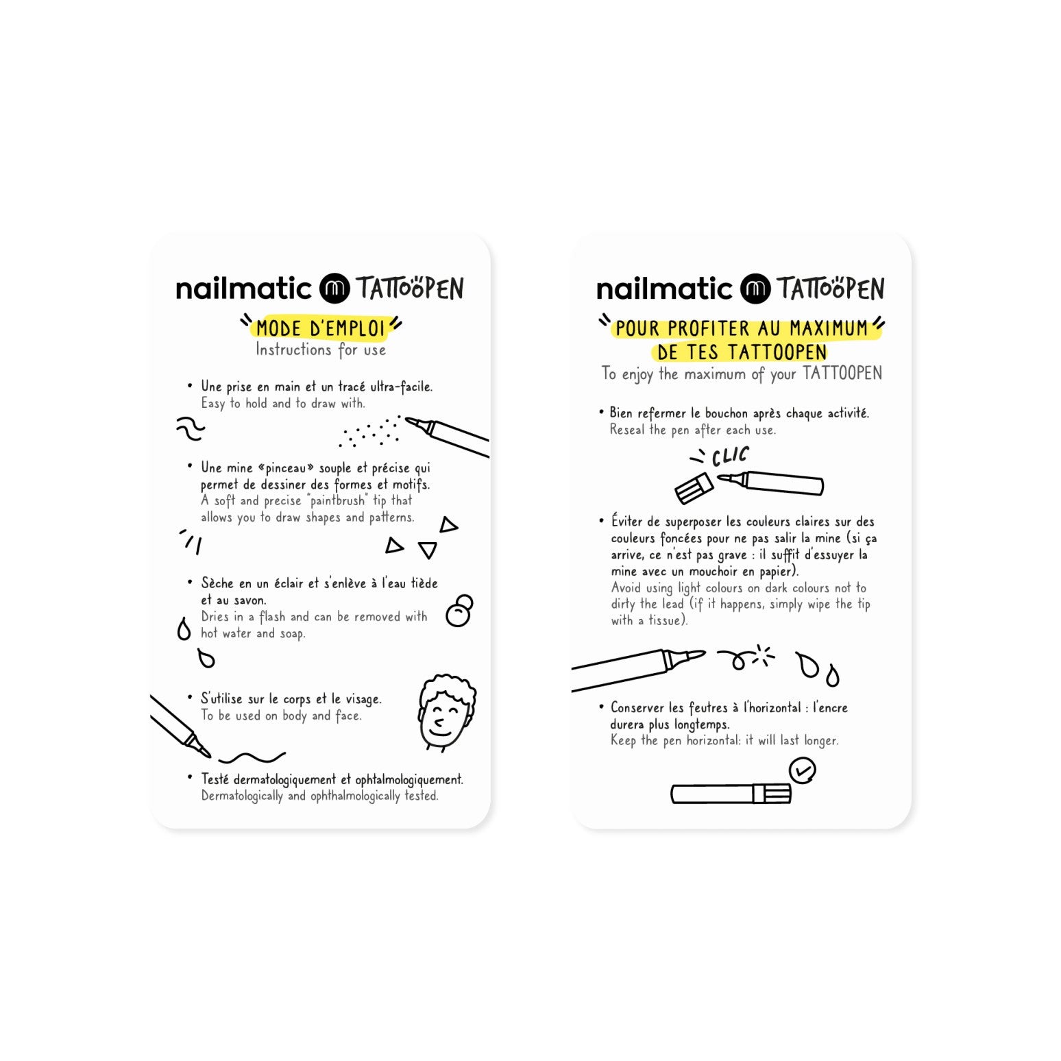 Nailmatic - set van 2 tattoo pennen - monster