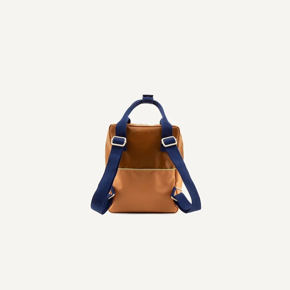 Sticky Lemon - rugzak small - colourblocking brown + morning sky