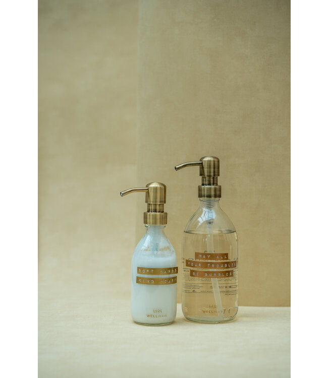 Wellmark - hand lotion transparant/brass fresh linen 250ml - soft hands kind heart