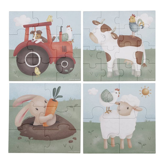 Little Dutch - 4 in 1 puzzel - little farm