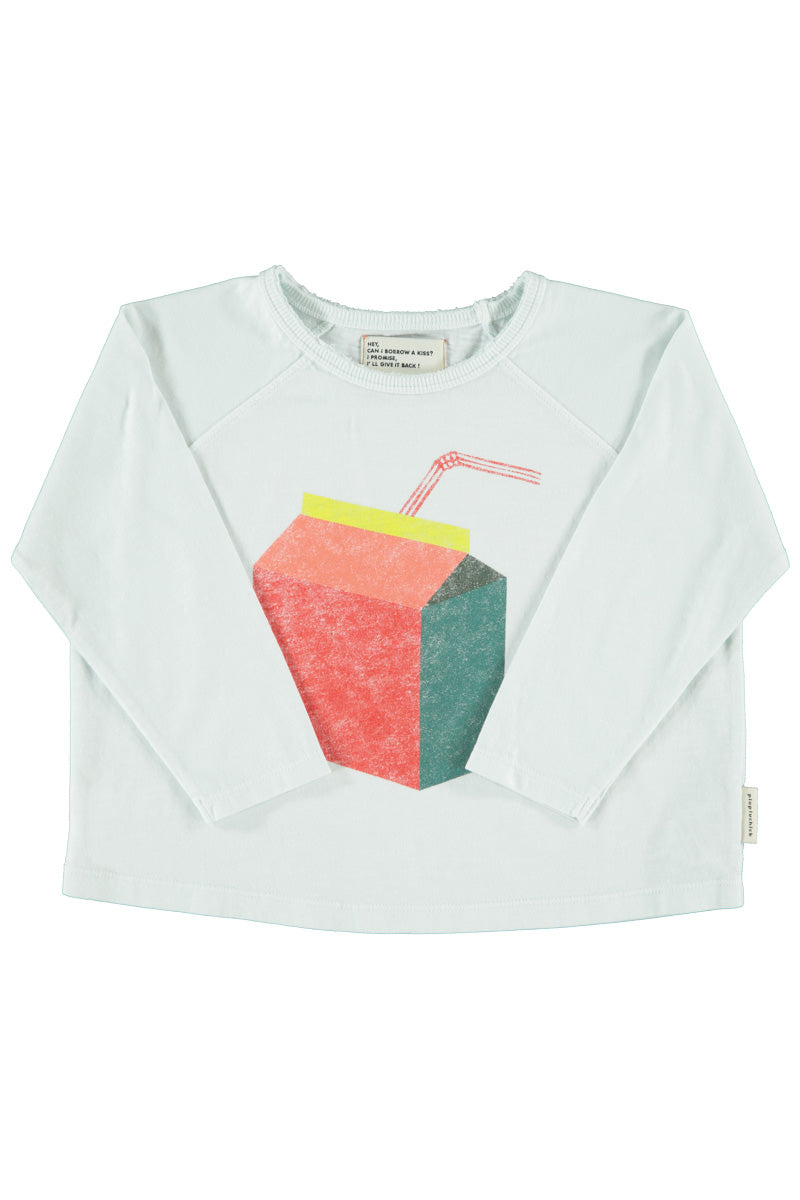 Piupiuchick - longsleeve tshirt - light grey with multicolor juice box